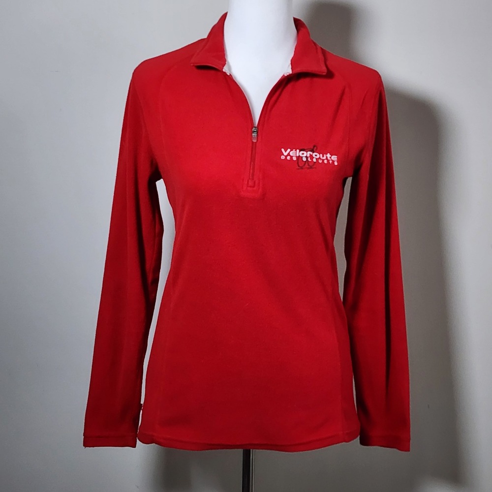 Veloroute Des Bleuets Fleece Sweater Quarter Zip Small Lac St Jean Cycle Ride